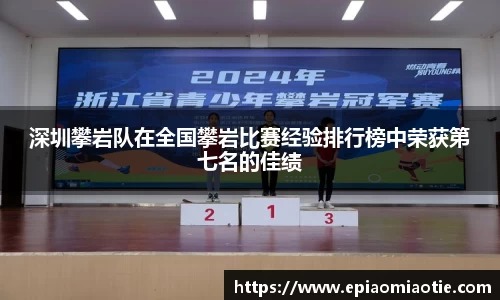 深圳攀岩队在全国攀岩比赛经验排行榜中荣获第七名的佳绩